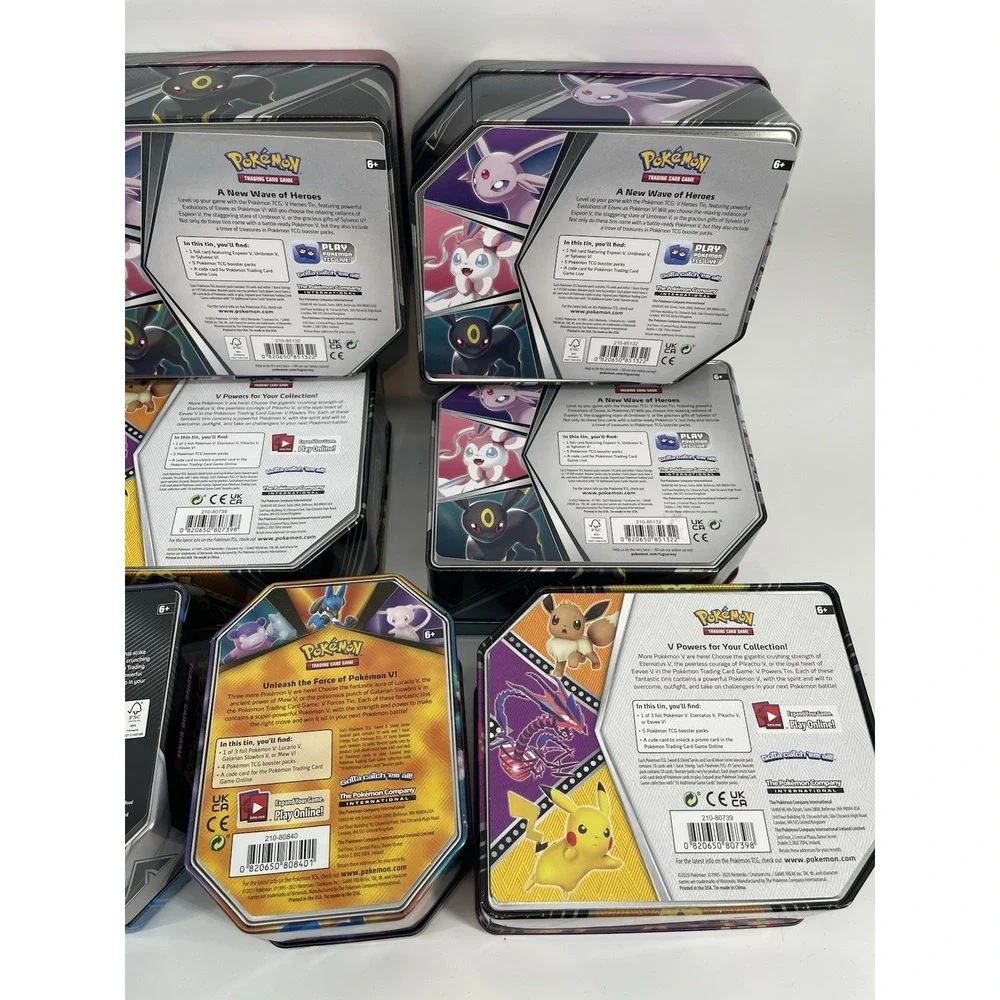Pokemon Box Lot Bundle Multiple Empty Tins 10 Total